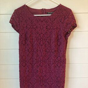 Banana Republic Burgundy Lace Mini Shift Dress